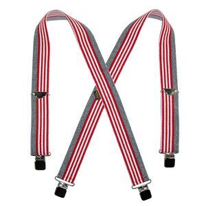Welch Men's Elastic American Flag Clip End Suspenders (Tall Available)